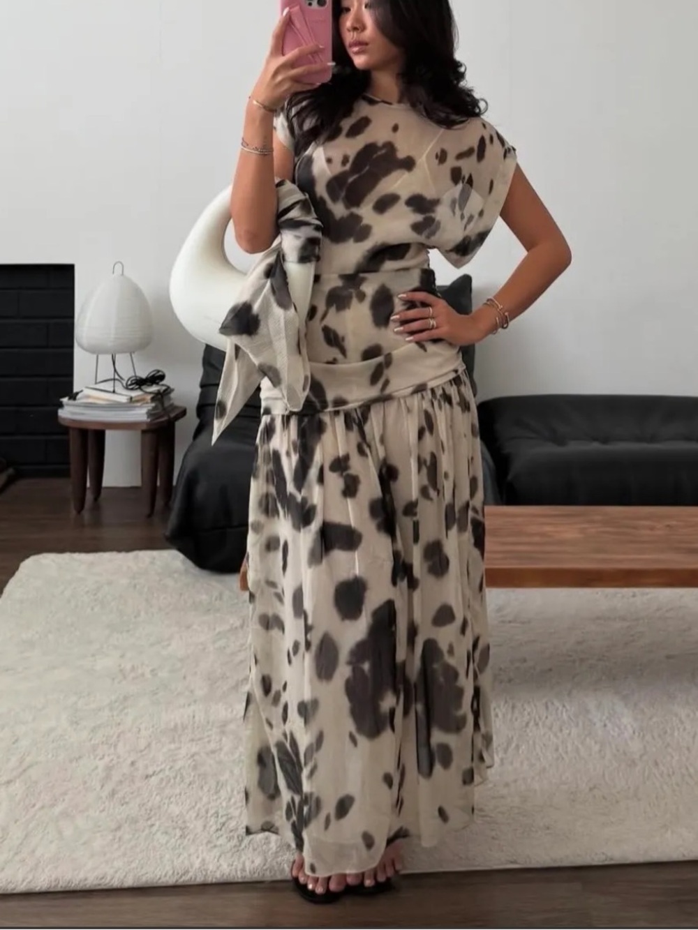 Zara Voluminous Animal Print maxi